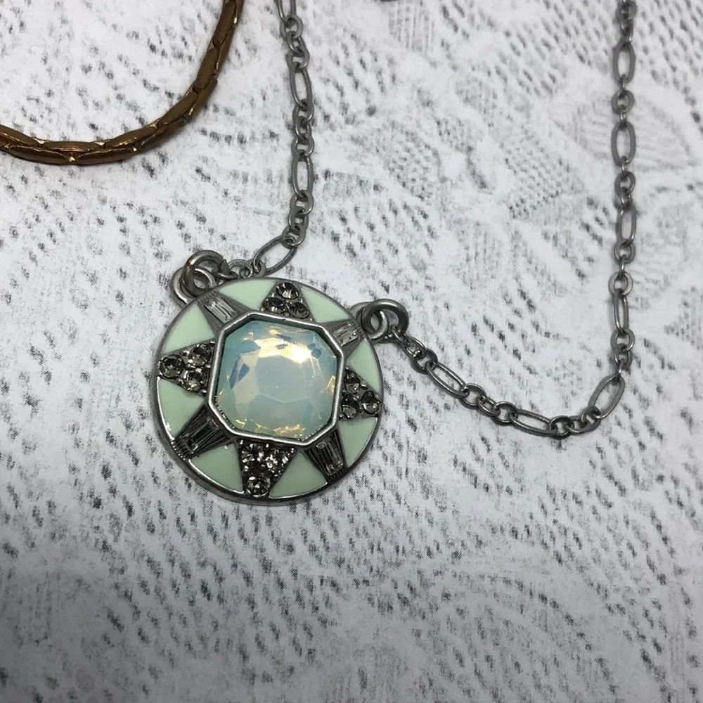 Curated bundle art deco inspired necklaces lot of 2 Lia Sophia and vintage
